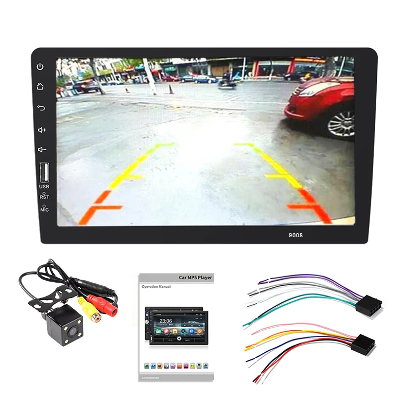 9 дюймов 1 DIN Bluetooth Зеркало Ссылка авто радио для Carplay IOS Android MP5 TF FM сенсорный экран с камерой заднего вида - Цвет: with camera