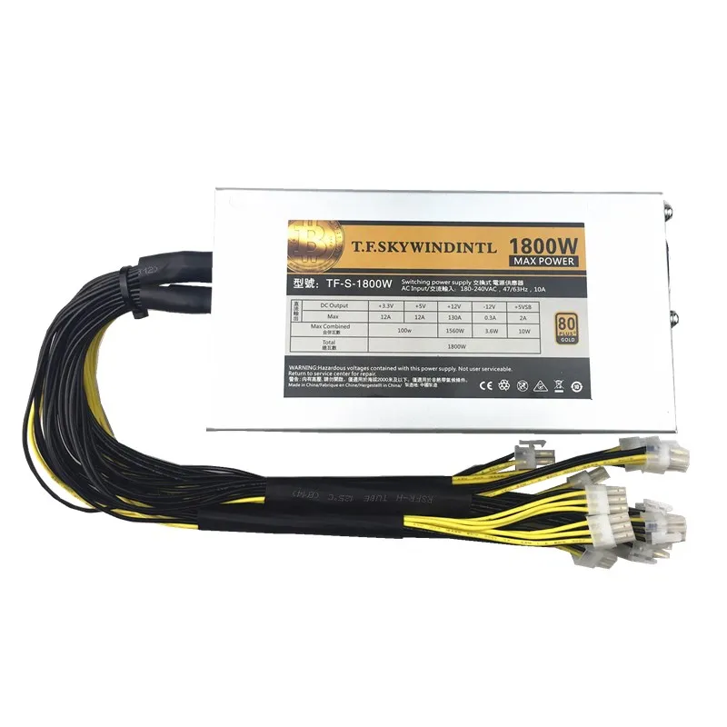 Блок питания для майнинга 1800 Вт 10 * 6PIN с блоком биткоинов Litecoin Antminer | Компьютеры и