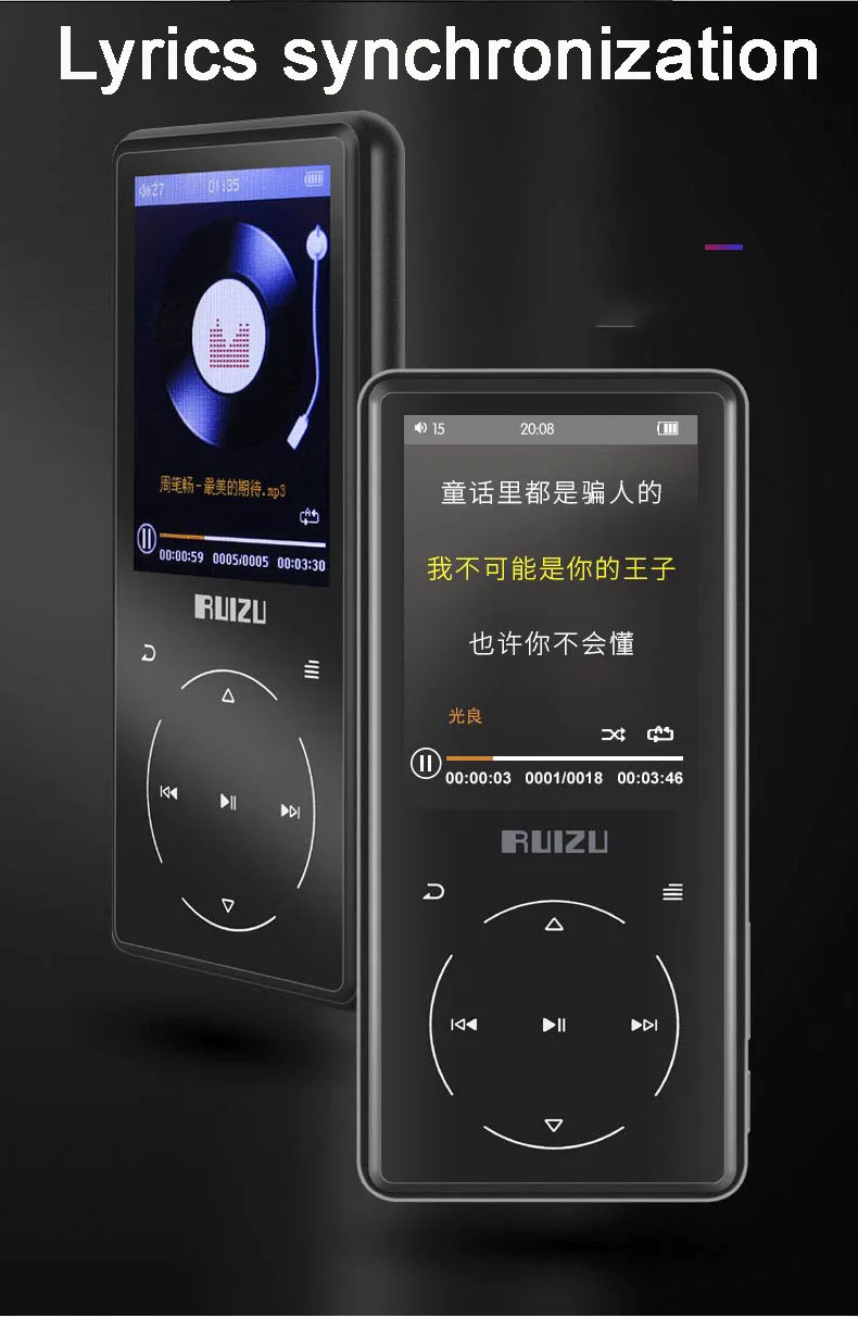 Ruizu D16 8/16/40/80 Гб металлический Bluetooth MP4 музыкальный плеер встроенный динамик с FM
