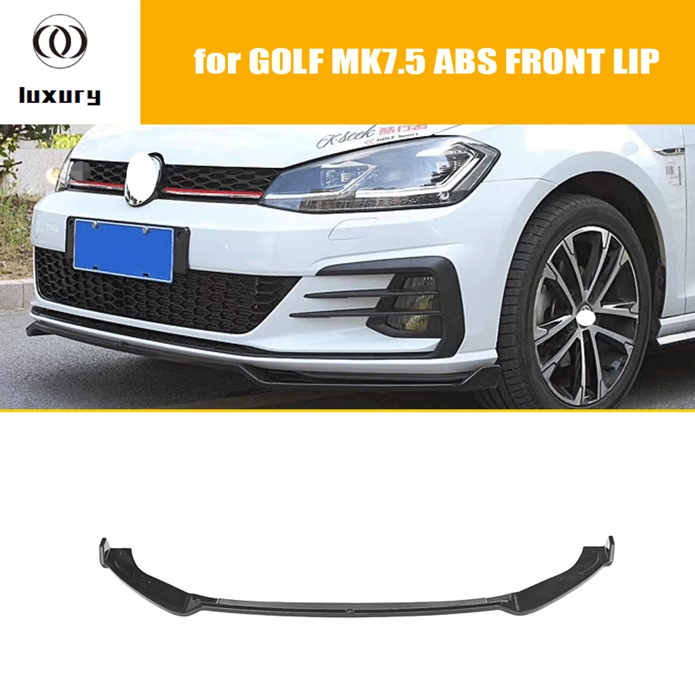 Черный спойлер для переднего бампера из АБС-пластика Golf 7 5 MK7.5 GT-I &amp R R-LINE 2018 up (не