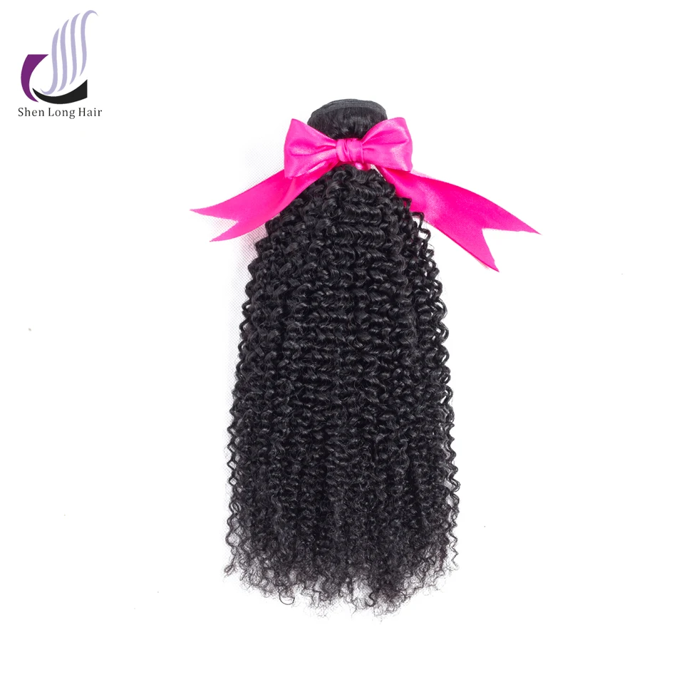 SHENLONG странный вьющиеся волосы Связки бразильские Remy натуральные ткань пучки для