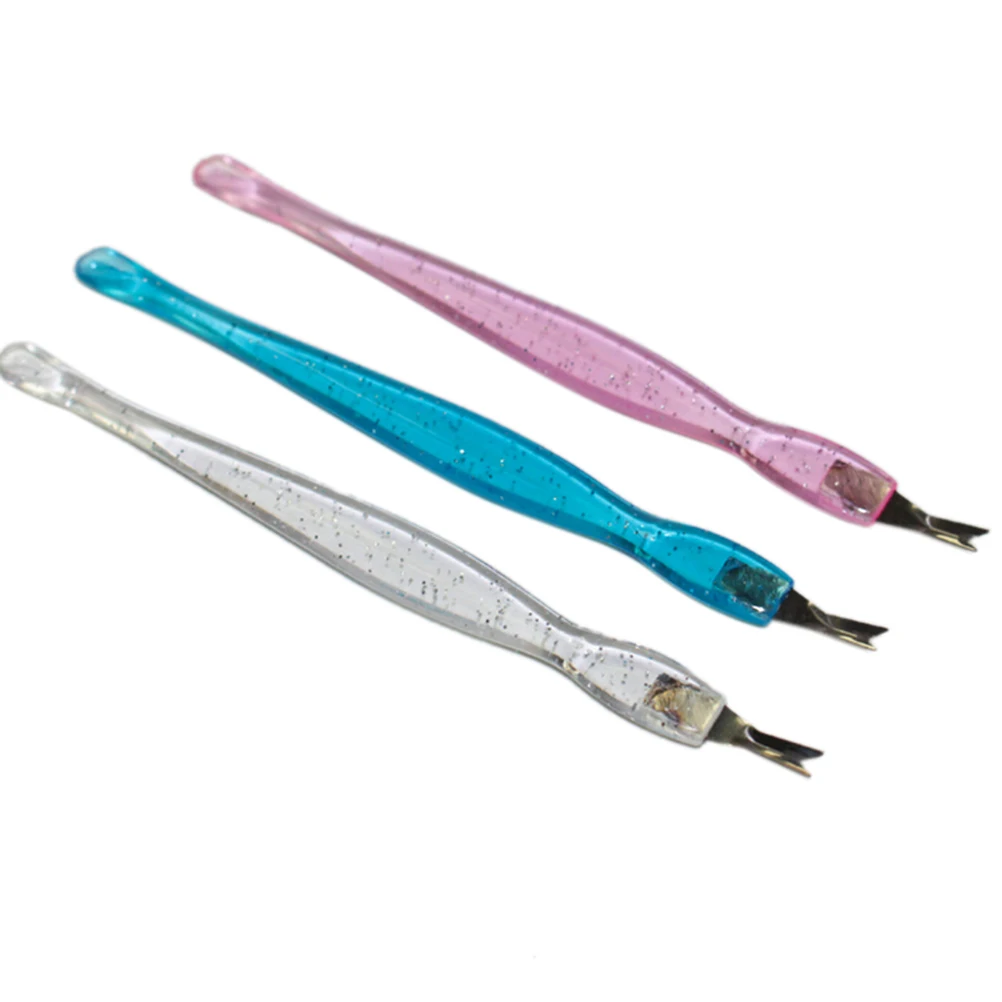 12 шт./лот Маникюрный Инструмент для ногтей толкатель кутикулы вилка омертвевшей