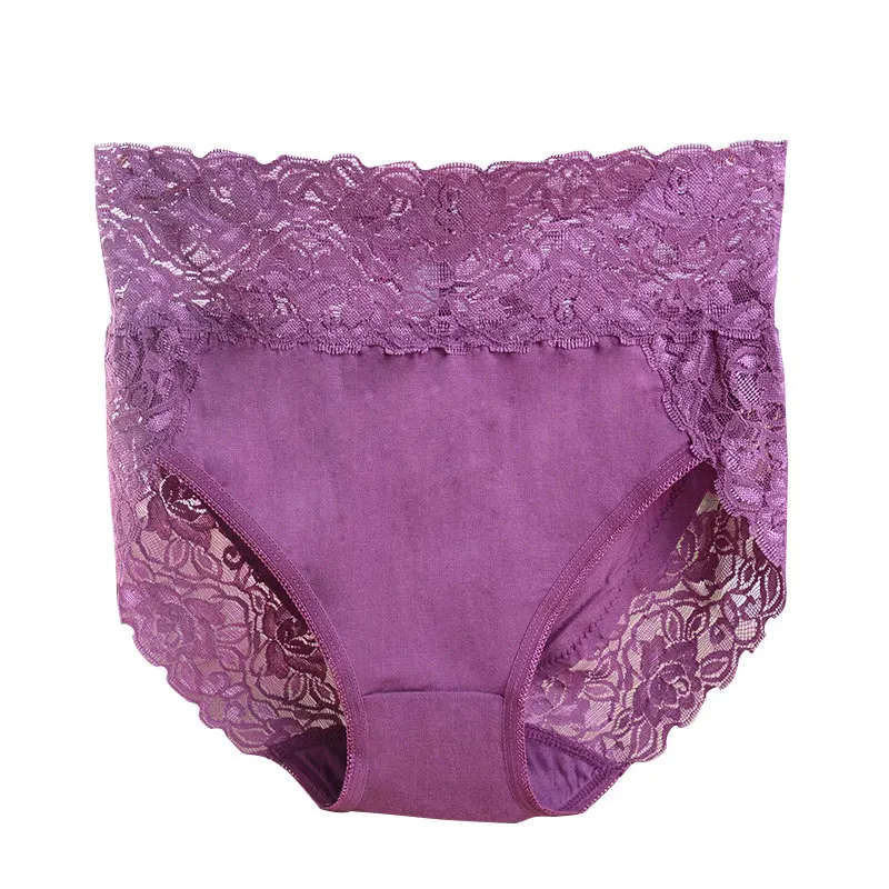 F Purple Новое поступление Ropa Interior Femenina, кружевное сексуальное нижнее белье, трусы, женское нижнее белье размера плюс, женские трусики с высокой талией, трусы - Цвет: F Purple