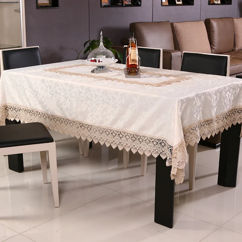 Скатерть из Дамаска Водорастворимая кружевная подола чистый чехол в Европейском