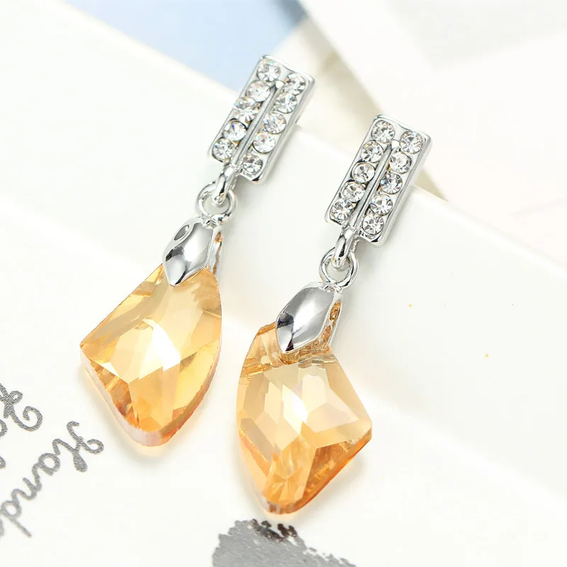 2016 Высокого Класса Австрийский хрусталь Серьги Для Женщин Мода супер Флэш Горный