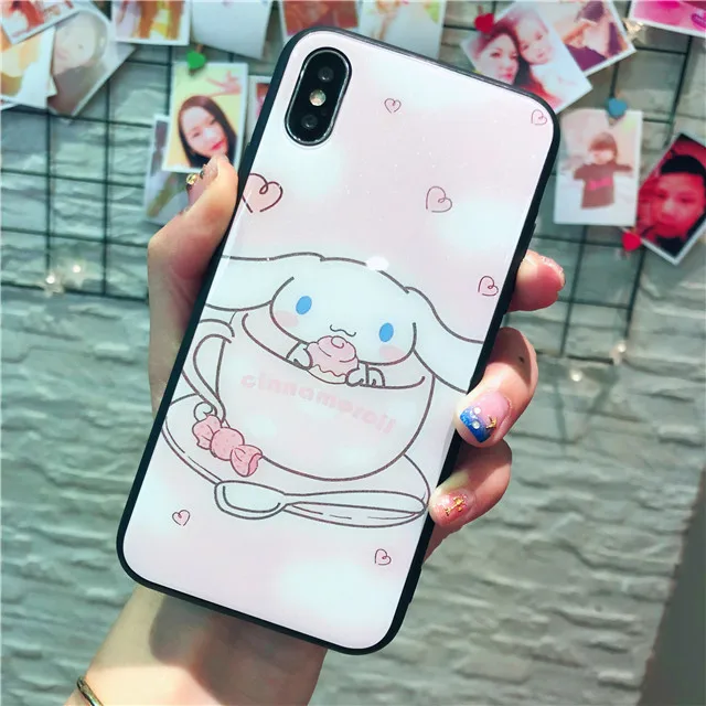 3D Закаленное стекло протектор экрана для iPhone X XS 6 6s 7 8 Plus glass oroll Maruko Кролик шаблон стекло+ ТПУ Жесткий чехол для телефона