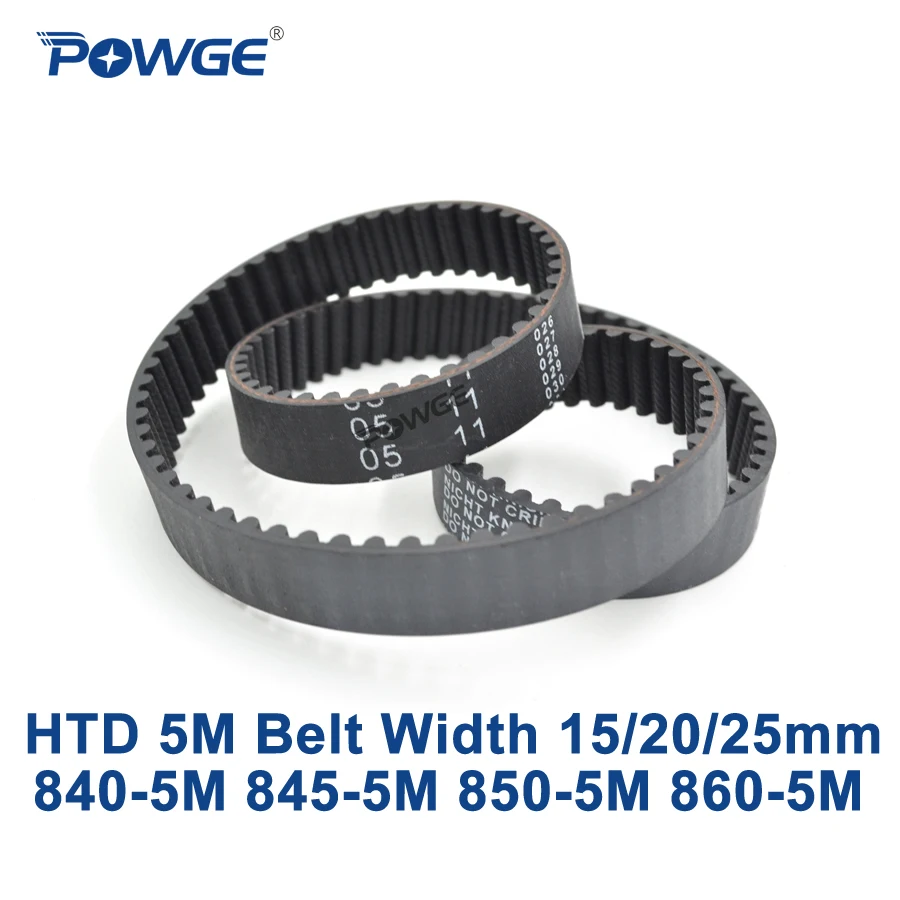 

POWGE HTD 5M synchronous belt C=840/845/850/860 width 15/20/25mm Teeth 168 169 170 172 HTD5M Timing Belt 840-5M 850-5M 860-5M