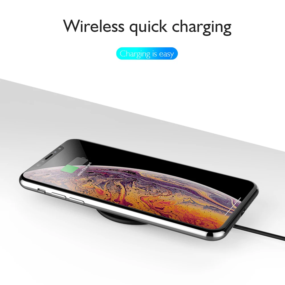 NYFundas Qi 10 Вт Беспроводное зарядное устройство мини Адсорбция для iphone XS MAX XR X Samsung