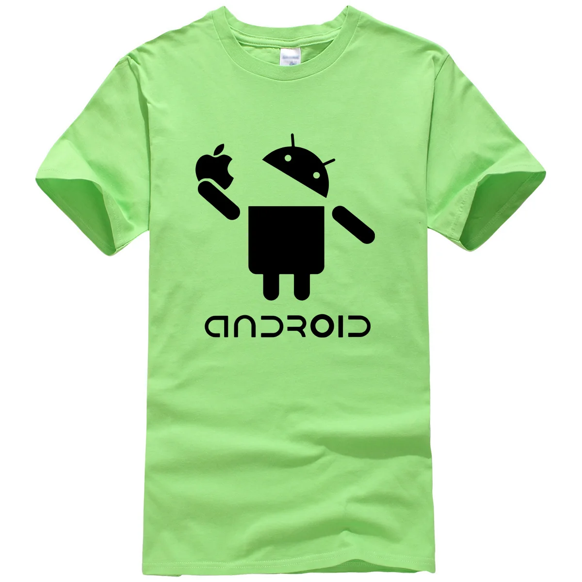 light green1 Для мужчин Android Творческий Novetly футболка Забавный дизайн с принтом букв короткий рукав футболки для девочек Летняя мода хип хоп Уличная - Цвет: light green1