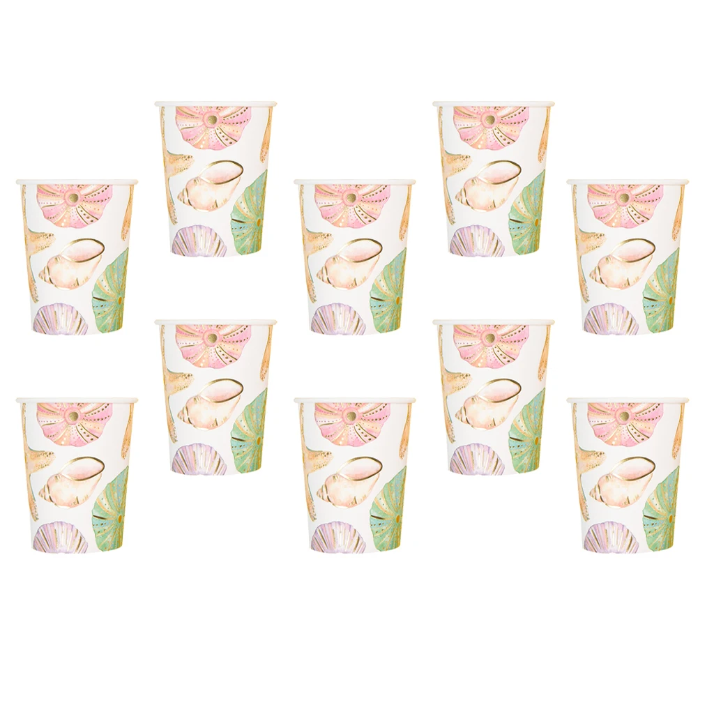 20 штук морская улитка одноразовые чашки посуда для вечеринки в честь дня