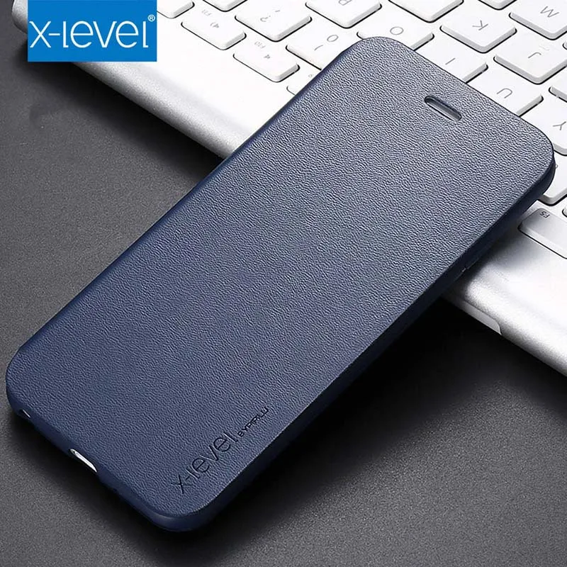 blue Ультратонкий флип-чехол X-level из ТПУ для iphone 7 7Plus 8 8plus X 6 6splus XR XS XSMax чехол KS0113 - Цвет: blue
