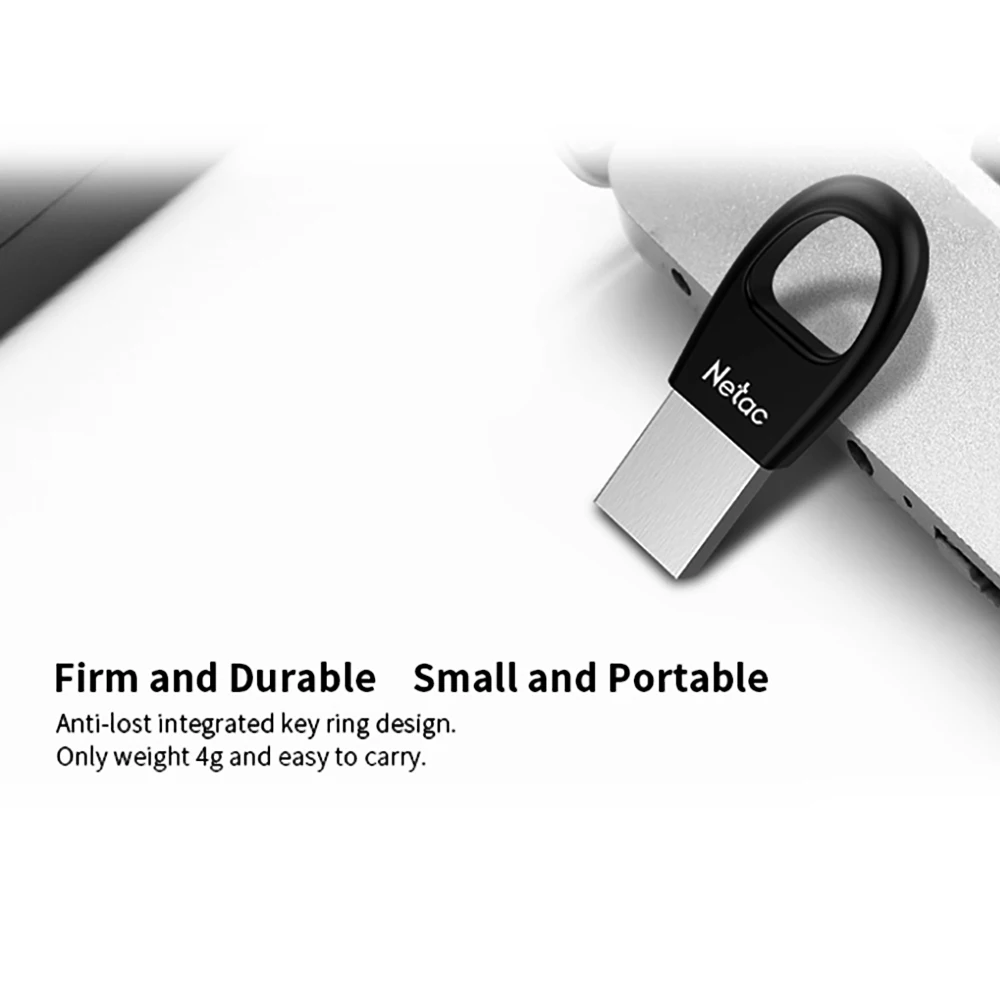 Netac Mini Size 44mm USB 2.0 Flash Disk 32GB Black 4g USB2.0 Drive Encrypted 32 64 GB Portable Pendrive 64GB With Ring | Компьютеры и