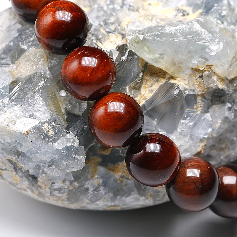Мужские и женские браслеты с бусинами из натурального камня браслет красным