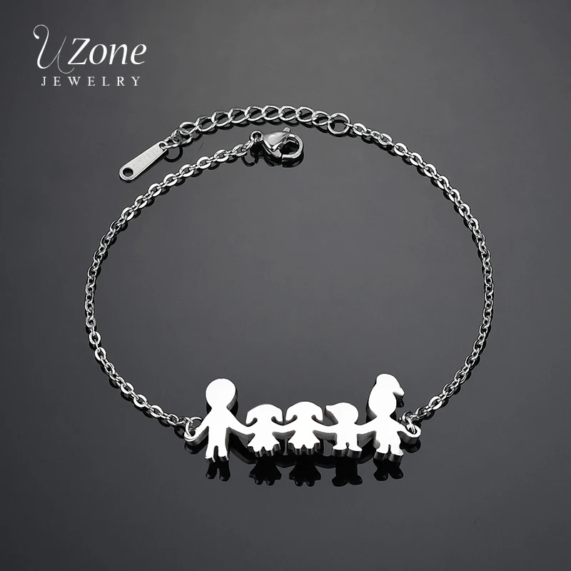 Браслет цепочка унисекс из нержавеющей стали с надписью Hand in Hand|Цепочки и