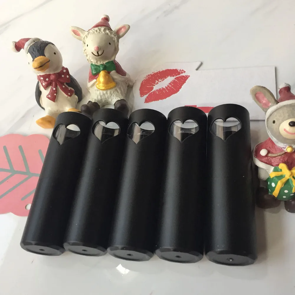 Бесплатная доставка 12 1 мм черное сердце пустая губная помада трубка.|empty lipstick