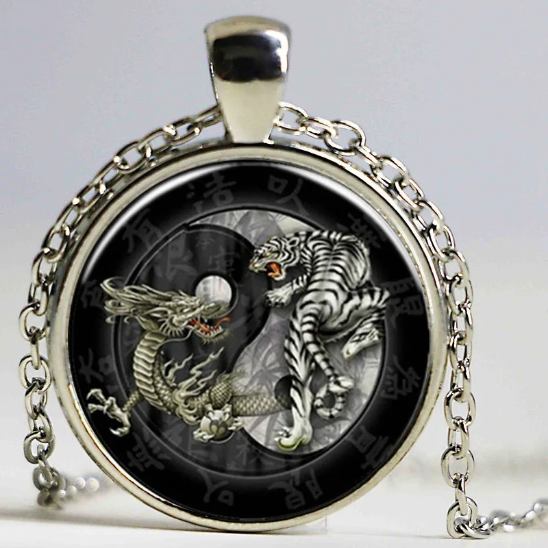 Новая модная подвеска в китайском стиле тайцзи Дракон Тигр Инь Янь ретро
