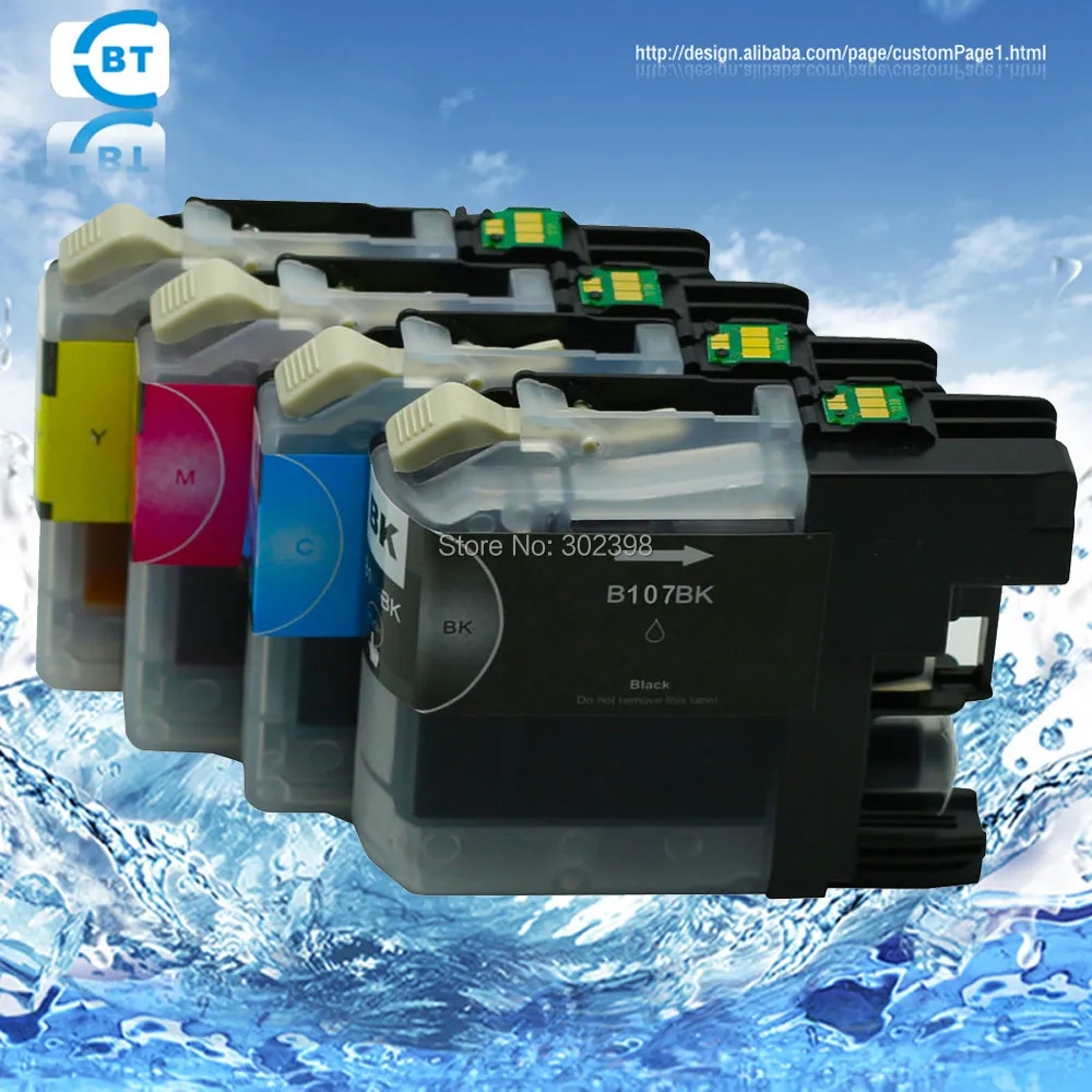 4 шт. совместимый картридж brother LC107bk /LC105 для фотографий/J4410DW/J4510DW/J4610DW/J4710DW/J6520DW