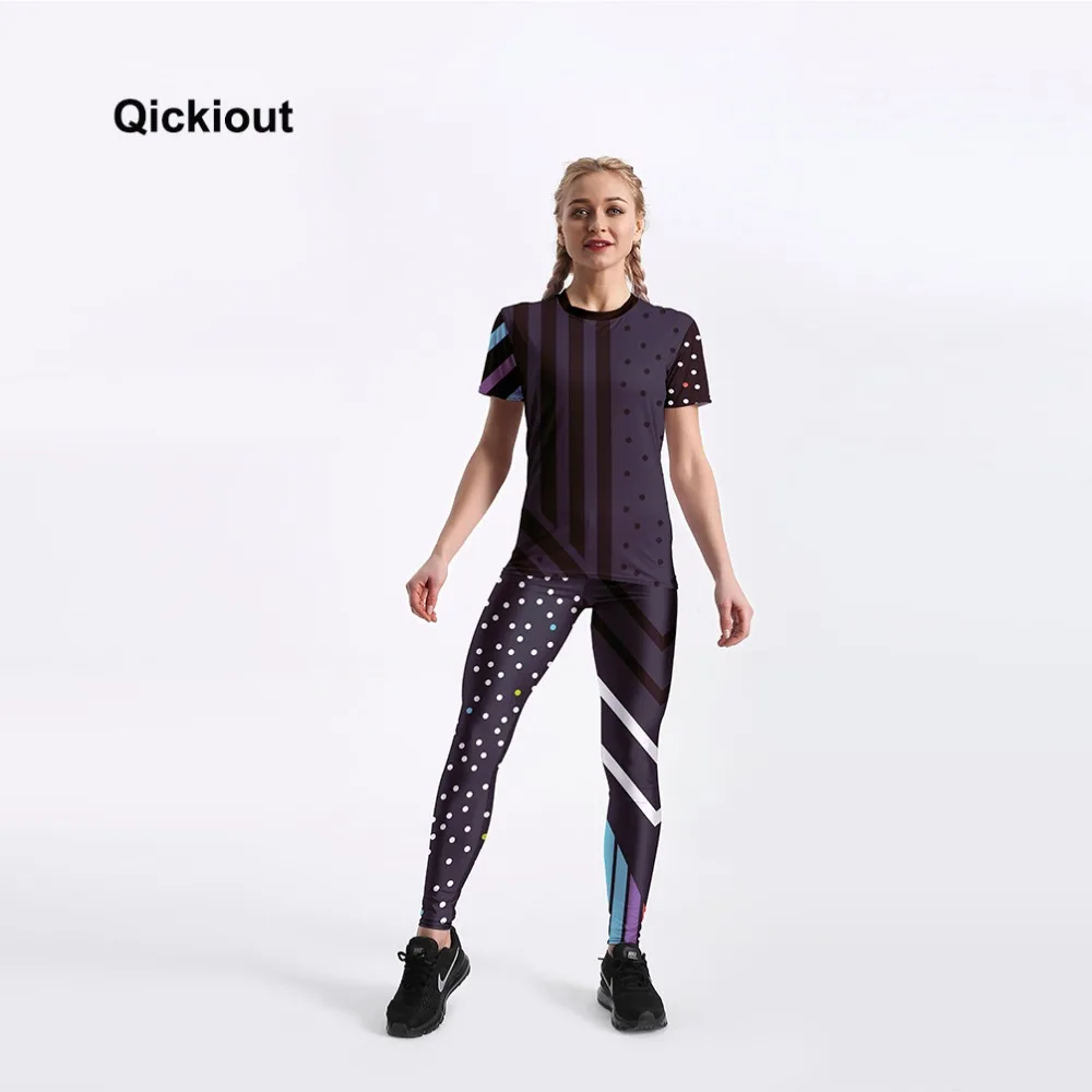 Женский спортивный костюм Qickitout повседневный для фитнеса футболка с коротким