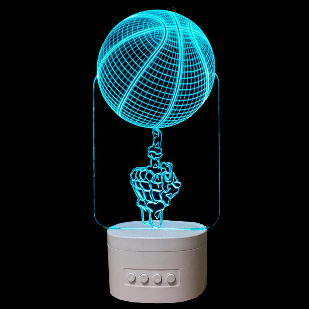 Баскетбольный 3D ночник bluetooth динамик светодиодная музыкальная настольная лампа 5