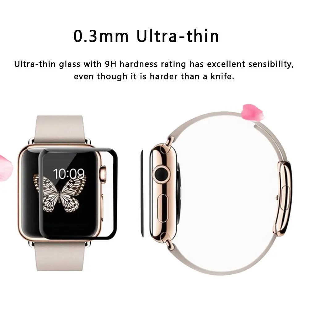 3D изогнутая модная поверхность 9H закаленное стекло пленка для apple watch 42 мм 38 44 40