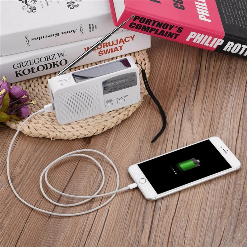 Ручной Динамо светодиодный фонарик радио Usb зарядное устройство Am/Fm уличный