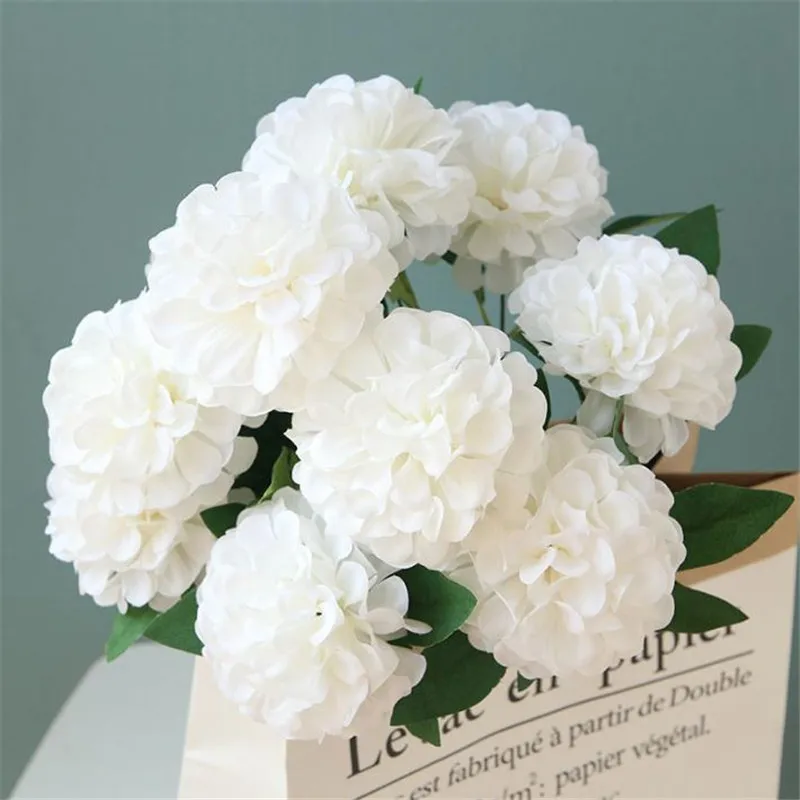 Искусственные шарики-хризантемы (10 головок/штука) имитация гортензии для