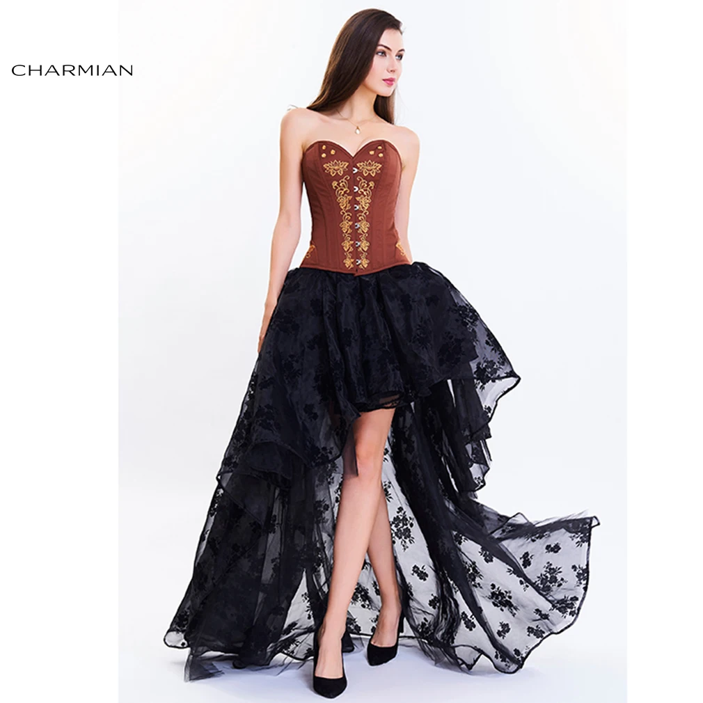 Charmian, сексуальное женское платье-корсет в стиле стимпанк, Ретро готический корсет на груди, топ, Бурлеск, кружевной корсет и бюстье, пояс для тренировок