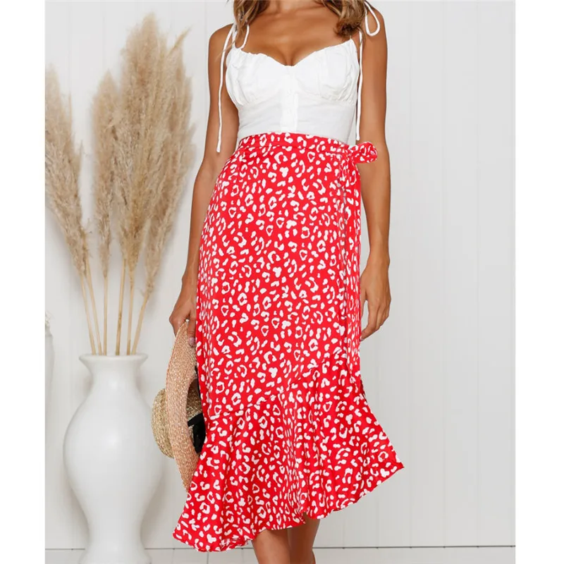 Женские шифоновые юбки кружевные с высокой талией и принтом летняя мода 2019|Женские юбки| |