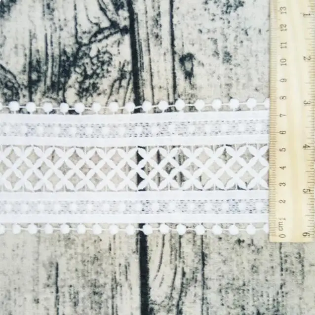 15 ярдов 8 см Водорастворимая молочная шелковая кружевная отделка черная белая