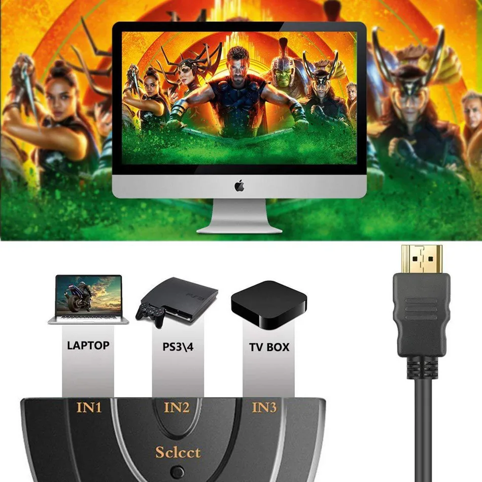 Мини 3-портовый Переходник HDMI разветвитель кабель 4K* 2K 3 в 1 концентратор для HDTV Xbox PS3 PS4 Коммутатор HDMI коммутатор 0,5 метра