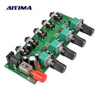 aiyima 4 ways stereo mixer board audio source reverberator driver headphone amplifier mixing board diy four inputs one output