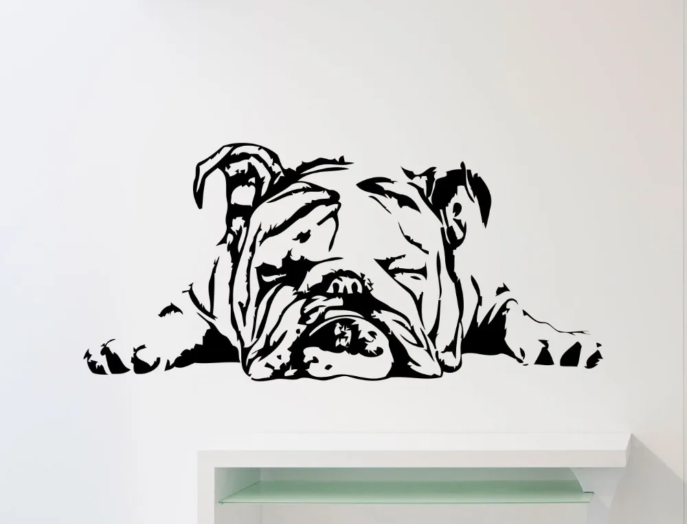 Bull Dog Sleeping Pattern Art Wall Stickers Home Livingroom Special Animal Decorative Vinyl Decals poster W-661 | Дом и сад