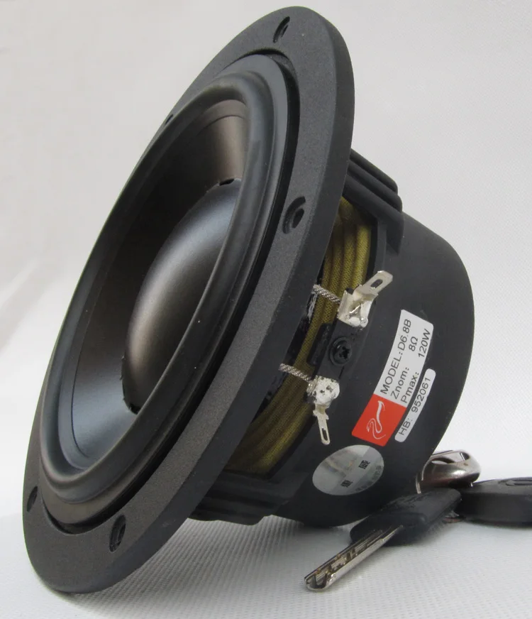 2 шт./лот, HiVi D6.8B, 6,5 дюйма, midium, басовый громкоговоритель, динамик, литая алюминиевая рама, 8 Ом, 120 Вт