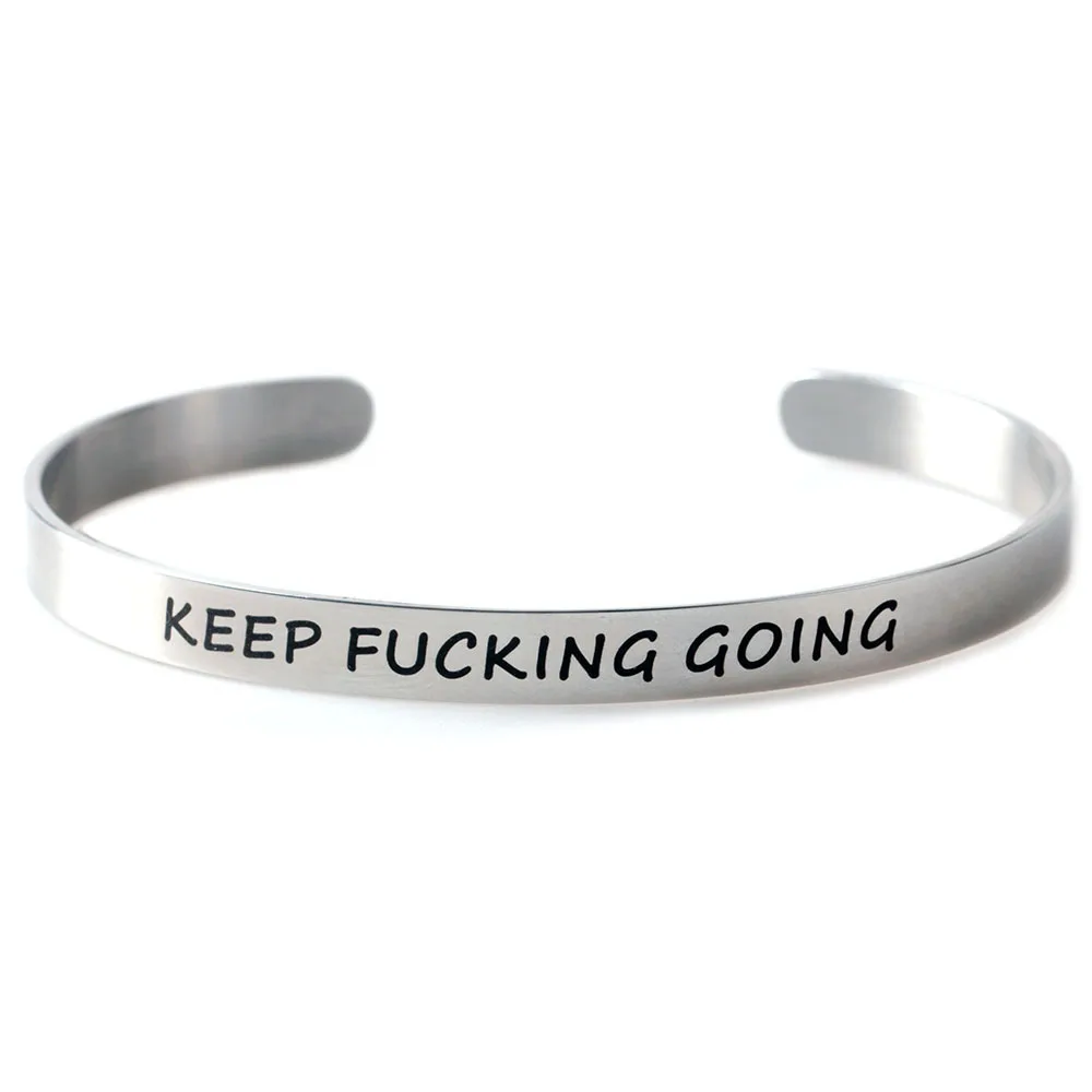 Браслеты с буквенным принтом для мужчин и женщин стальной браслет со стрелкой