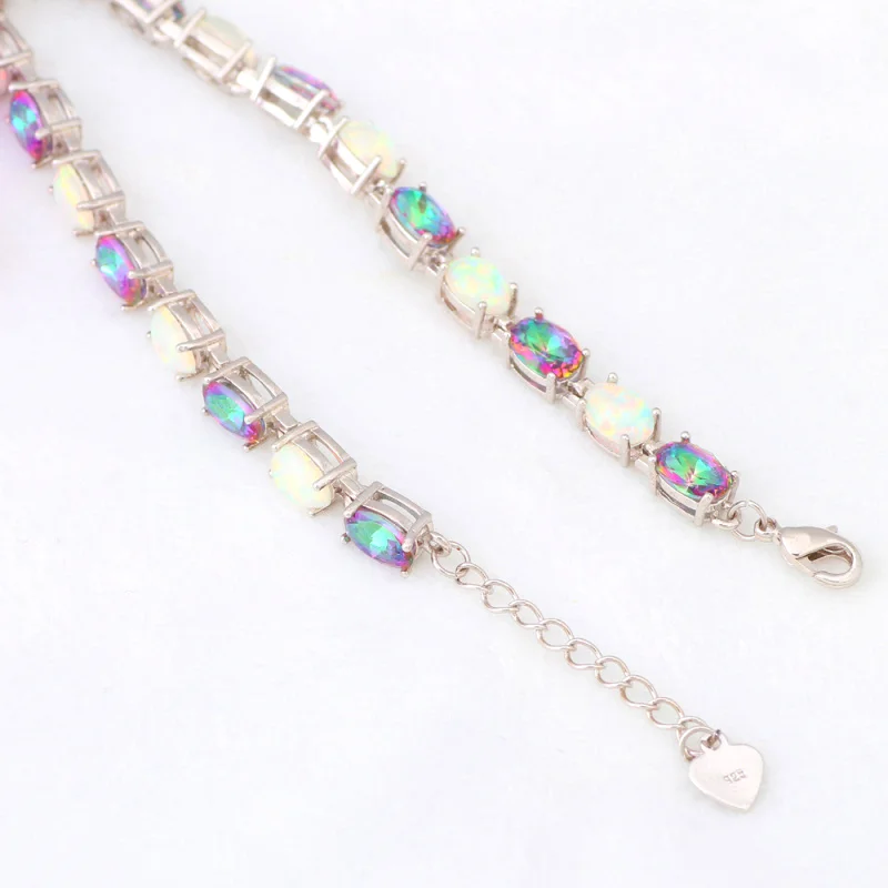 Драгоценные Мистик циркон белый опал Серебро штамп рождественские подарки