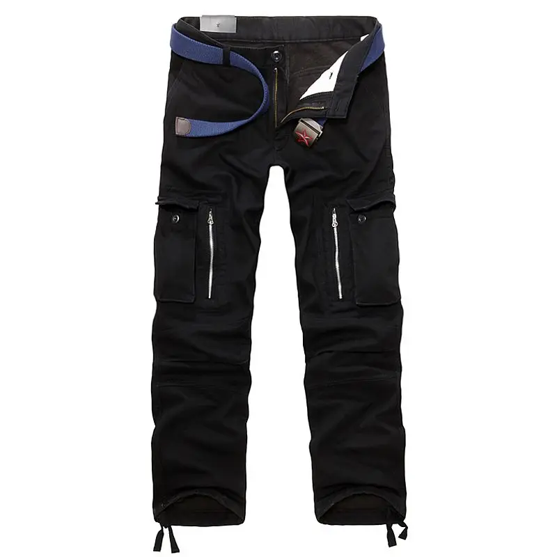 only pants 01 Зимние мужские повседневные военные утепленные флисовые брюки с несколькими карманами, большие размеры, мужские брюки-карго, Свободные теплые штаны 101403 - Цвет: only pants 01