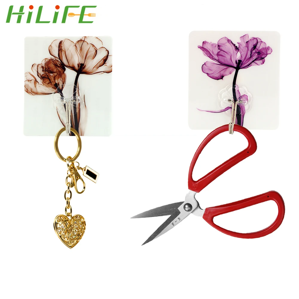 1 шт. настенный крючок для полотенец с цветочным узором|Крючки и направляющие| |