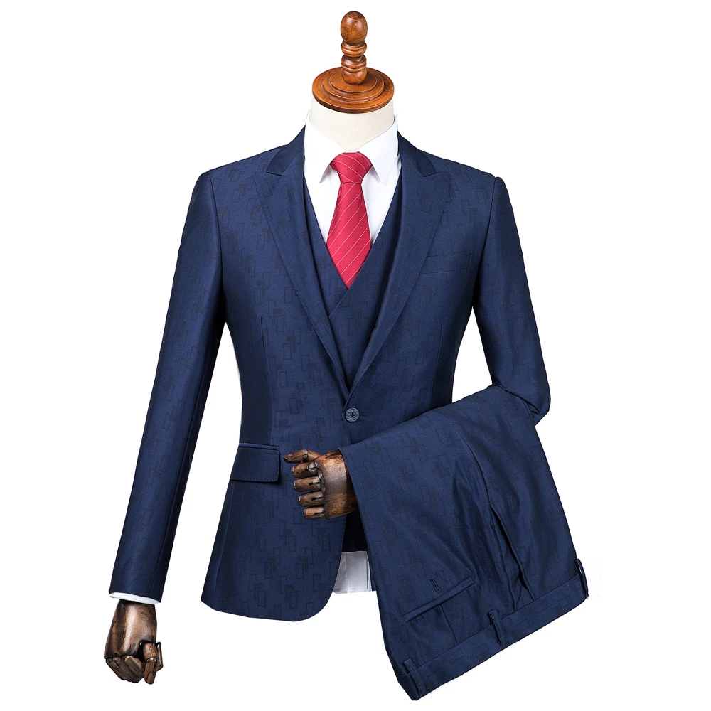 OSCN7 заостренный лацкан в полоску Костюмы Под заказ для мужчин Slim Fit Свадебная