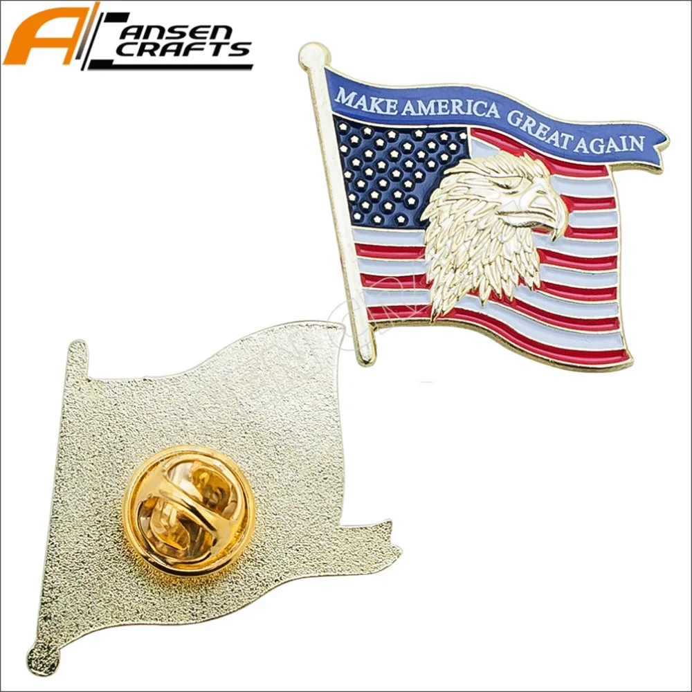 USA Presidential Election Bald Eagle Flag Lapel Pin Badge | Дом и сад