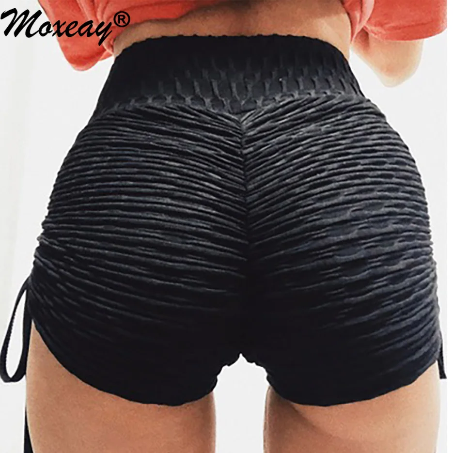 Женские спортивные шорты Moxeay для бега с рюшами фитнеса антицеллюлитные пуш ап
