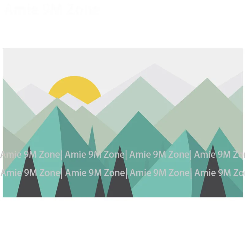 Настенные обои с изображением чистой зеленой горы на стену для детской комнаты