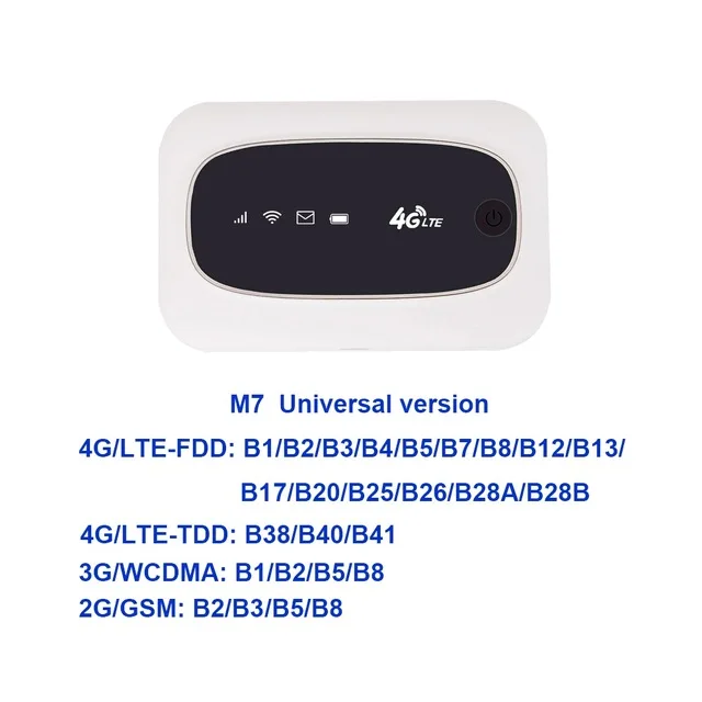 M7 4G LTE Wifi роутер Мобильная точка доступа Mifi Ulocked Cat4 FDD TDD 150 Мбит/с модем беспроводной ключ 3g 4G широкополосный с слотом для sim-карты - Цвет: M7