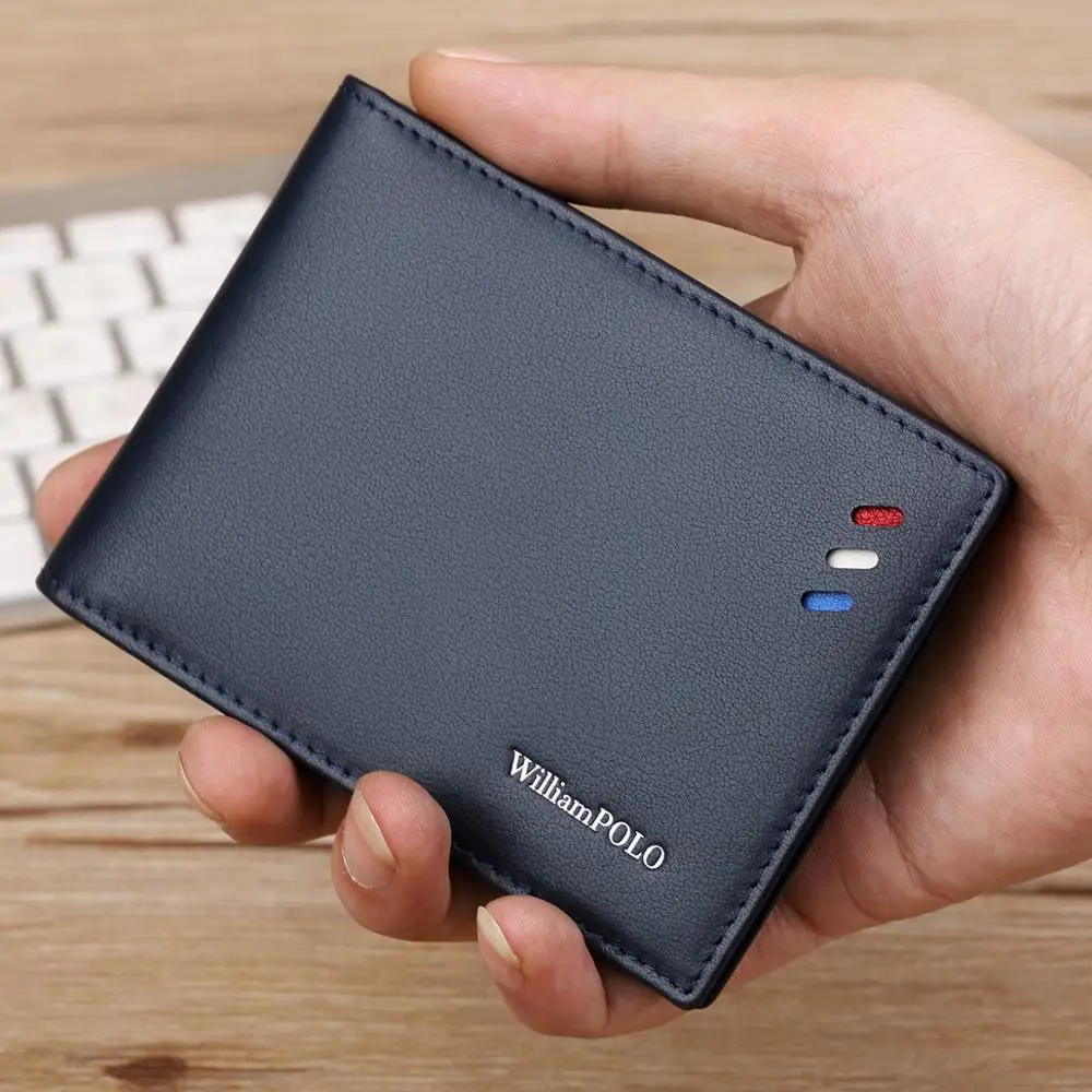 Мужской короткий бумажник WILLIAMPOLO брендовый держатель для кредитных карт и