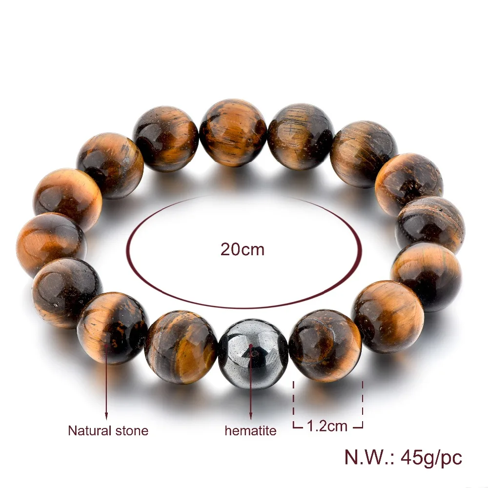 Szelam 12 мм тигровые глаза бусины из натурального камня браслеты бисера для женщин и