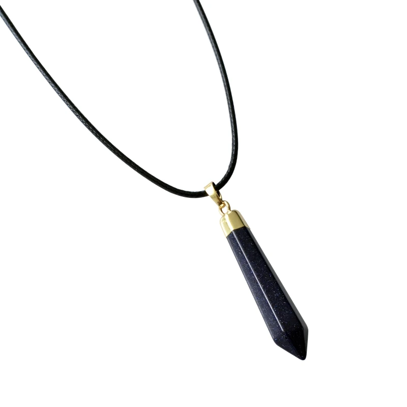 Подвески из натурального камня Золотая Кепка с кристаллом ожерелье подвеской