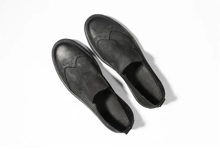 Мужские классические туфли-оксфорды из натуральной кожи винтажные туфли ручной