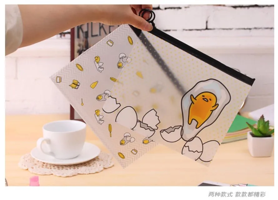 2 стиля мультфильм Gudetama ленивое яйцо ПВХ Сумка для документов папка канцелярские принадлежности органайзер для подачи продукции школьные офисные принадлежности 1 шт
