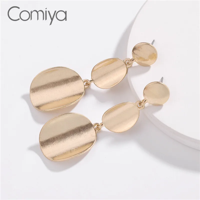 Comiya модные серьги золотистого цвета круглые украшения из цинкового сплава
