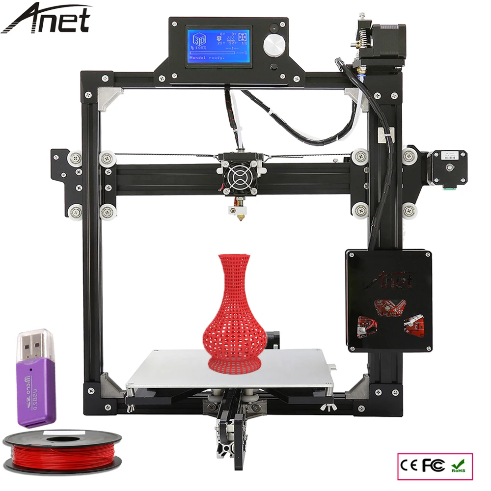 Anet A2 пластиковая печатная машина 3d принтер Prusa I3 прочная конструкция XYZ Axis 220*270*220