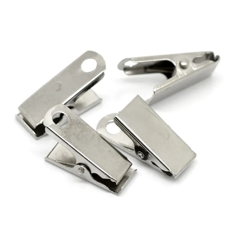 

20Pcs Clips Strap Classic Alloy Silver Tone Office Supplies Jewelry DIY Finding 30x15mm